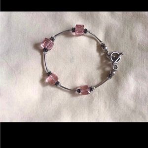Pink Crystal Cube Fashion Bracelet